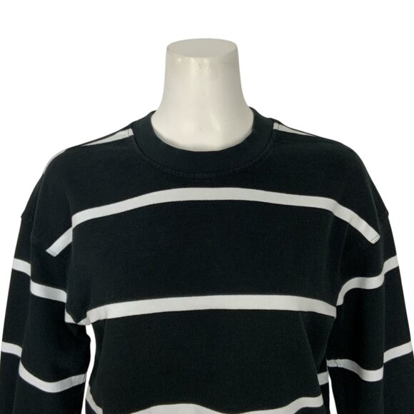 Lululemon Perfectly Oversized Cropped Crew Sweatshirt 0 Boundless Stripe Black - Picture 8 of 13